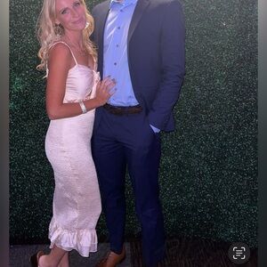 Light peach midi dress